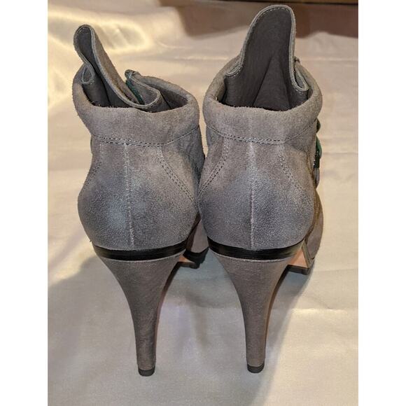 ASH Poppy Suede Lace Up Platform Stiletto Bootie in Sparrow Sz 38.5 / 8.5 US IOB - Picture 4 of 13